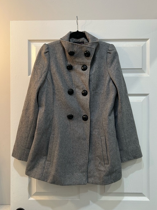 M. Julian Jackets & Blazers - M. Julian Gray Double Breasted Women’s Pea Coat Size Large